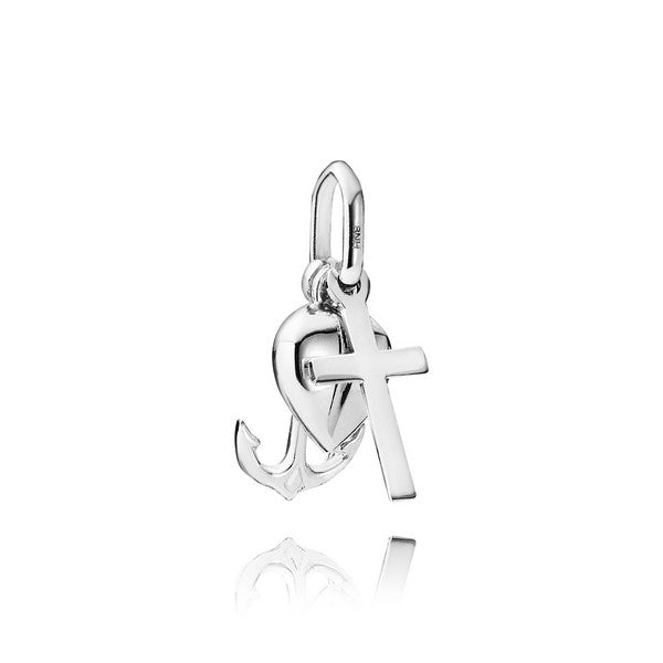 Tro, Håb & Kærlighed vedhæng i sølv fra BNH 15 x 10 mm